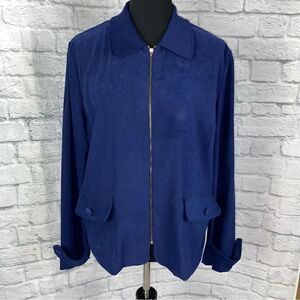 Maren full zip collared jacket navy blue sz 14